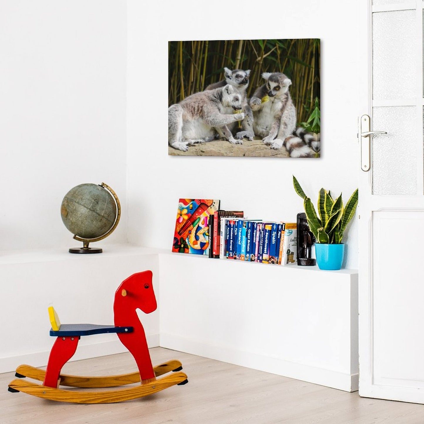 Ring-Tailed Lemur Canvas Print Jungle Wall Painting-13