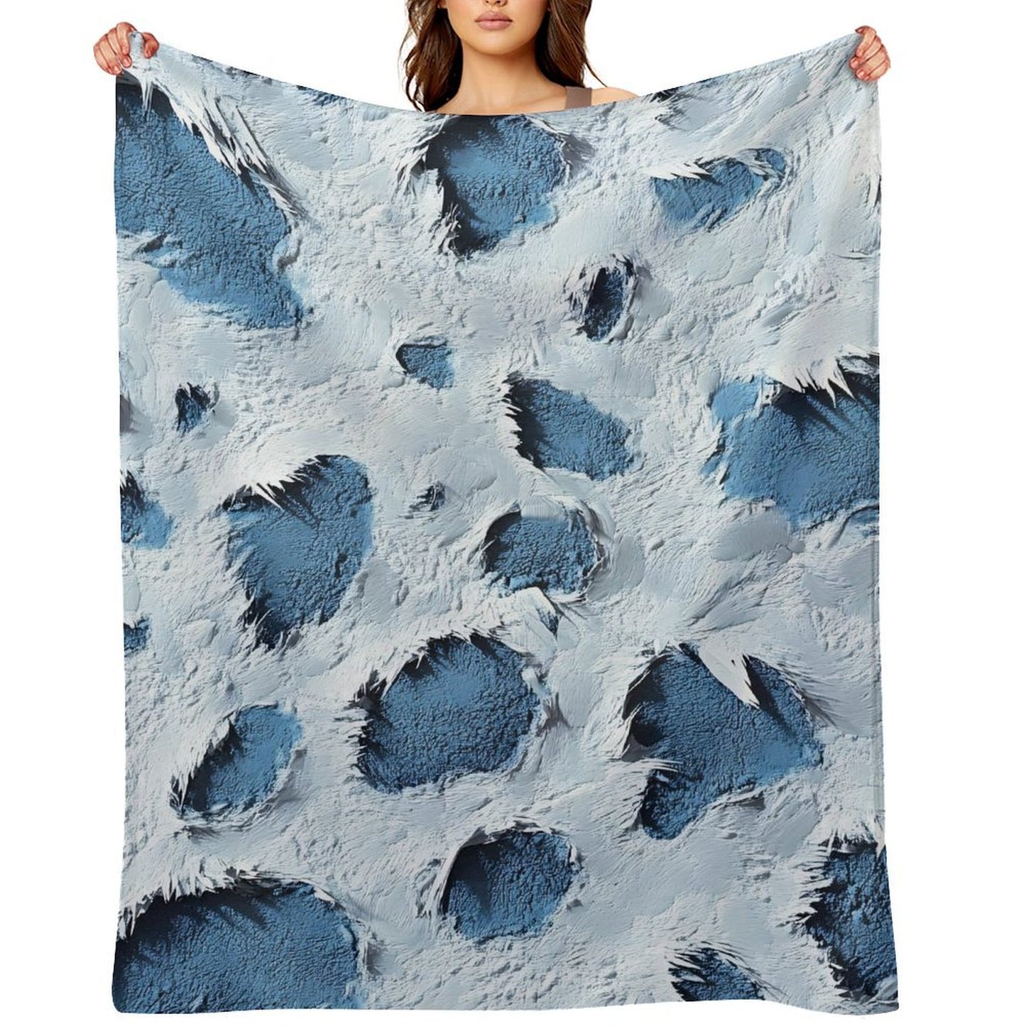 Modern Abstract Print Flannel Blanket for Bedroom