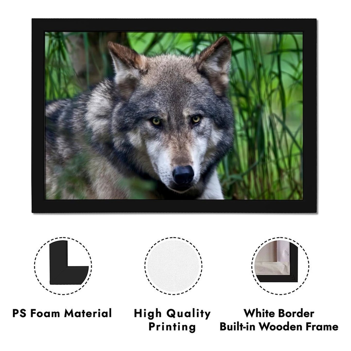 Wolf Pair Canvas Painting Forest Animal Wall Picture-35