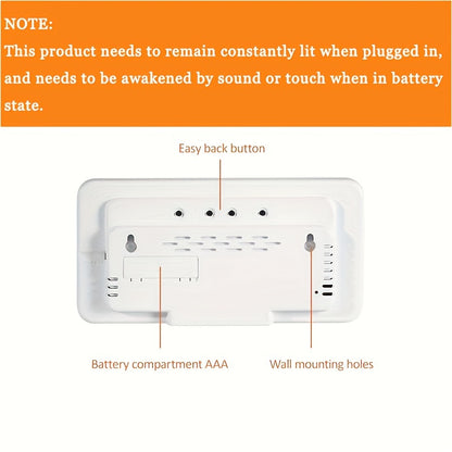 Smart Digital Clock with Voice Control Temperature Date Week Display Dual Alarm Sleep Tracker 12/24-Hour Format Brightness Adjustment