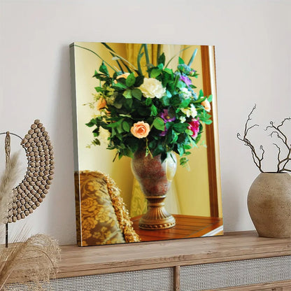 Artistic Floral Print Canvas with Wooden Frame 13