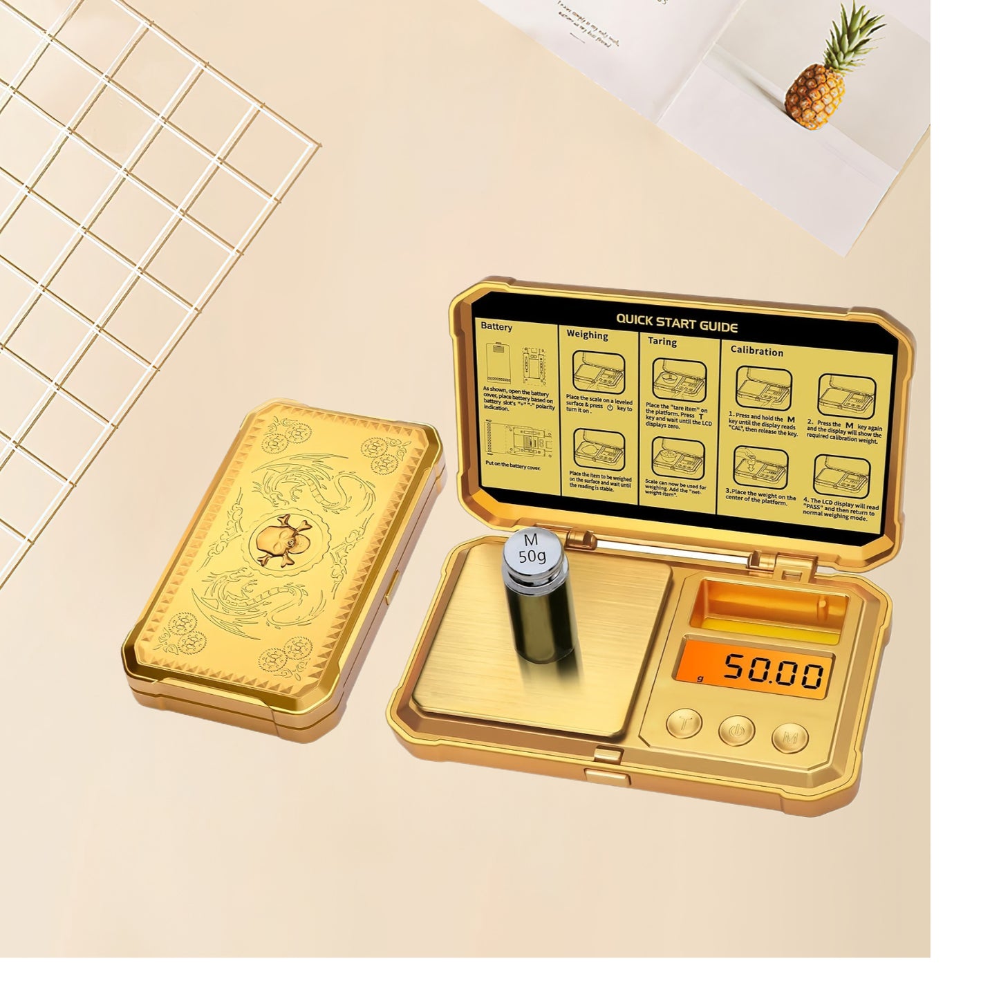 Precision Digital Mini Scale 0.01g x 200g with LCD Backlight 6 Measurement Units Tare Function Battery-free Operation Portable Jewelry Tea Scale Ideal for Home Office Lab