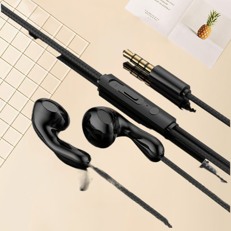 Ergonomic In-Ear Headphones with Microphone 3.5mm Jack - Lightweight Comfortable High-Quality Sound Volume Control for Mobile Phones Laptops Tablets