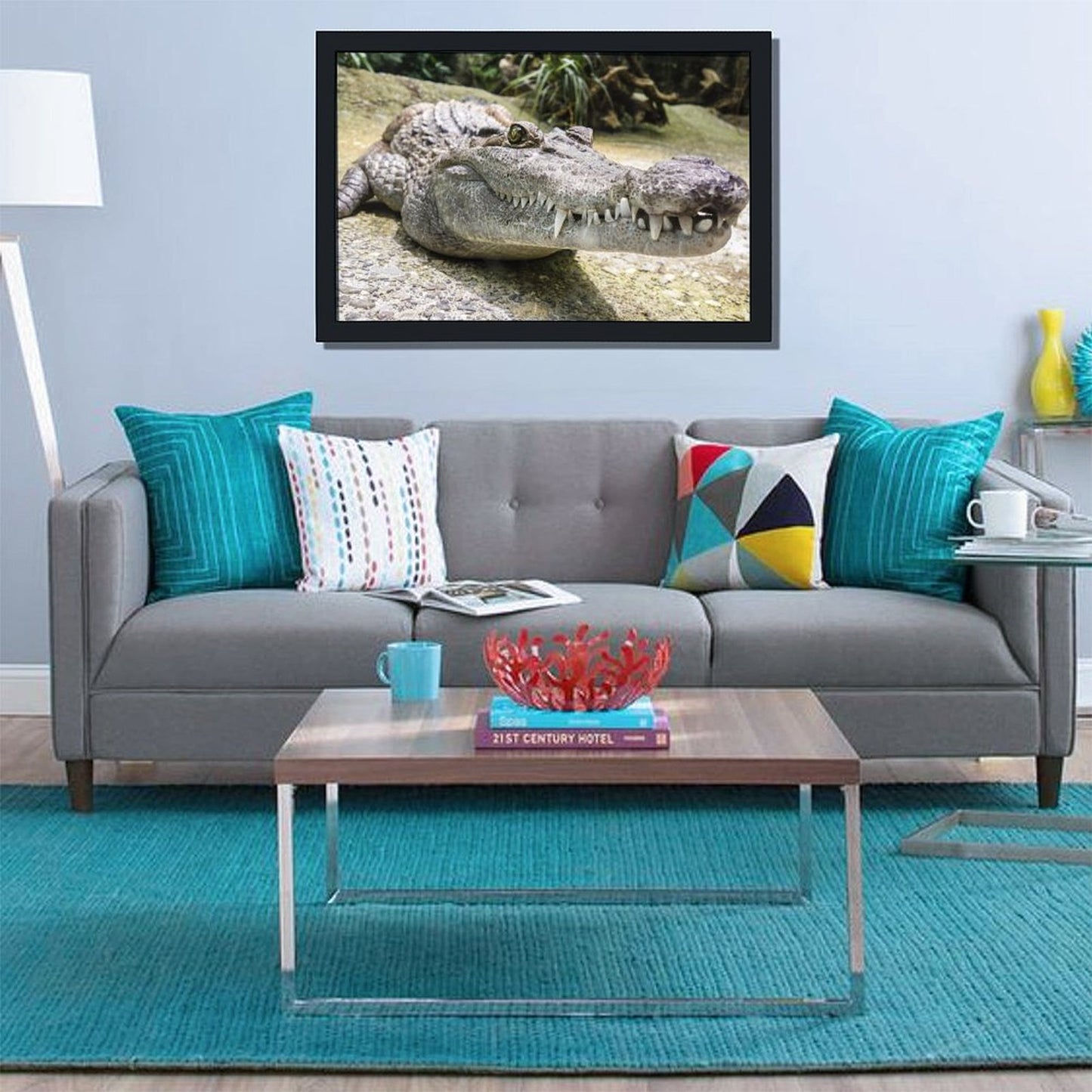 Alligator Canvas Painting Nature Animal Wall Picture
