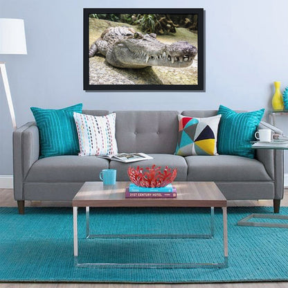 Alligator Canvas Painting Nature Animal Wall Picture