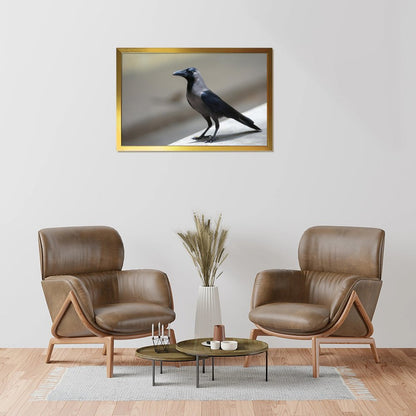 Minimalist Crow Wall Art – Modern Black Bird Photography Print- 135
