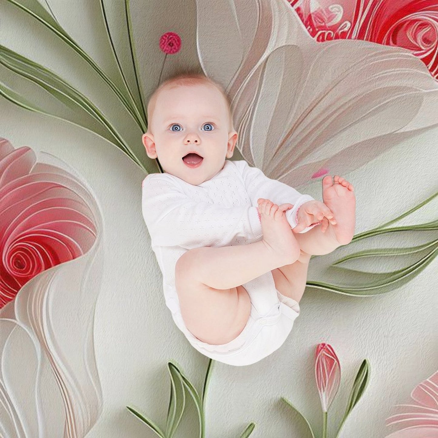 Soft Anti-Pilling Flannel Blanket with Pink Floral Bloom Design