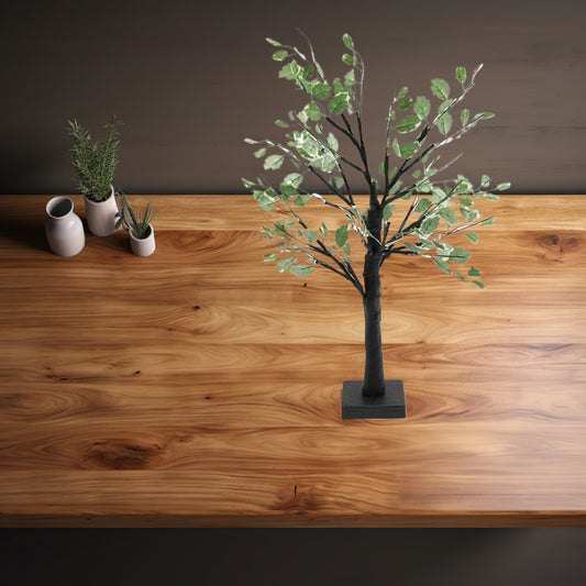 White Birch Christmas Leaf Flower Lamp Romantic Bedroom Night Light Adjustable Branches USB Powered Indoor Photo Shooting Ambient Light Room Decor Table Lamp