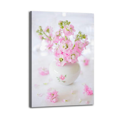 Pink flower paintings relax the interior 19