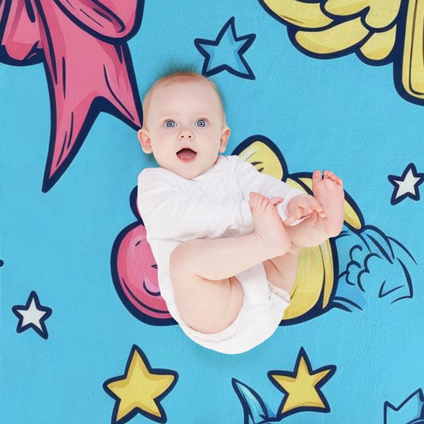 Blue Angel Wings Anti-Pilling Flannel Blanket – Soft Cozy Decorative Throw