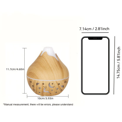 1pc USB Powered Multi-Functional Humidifier with Cold Mist Plastic Design and Wooden Accents for Office Bedroom Living Room in Blue Black