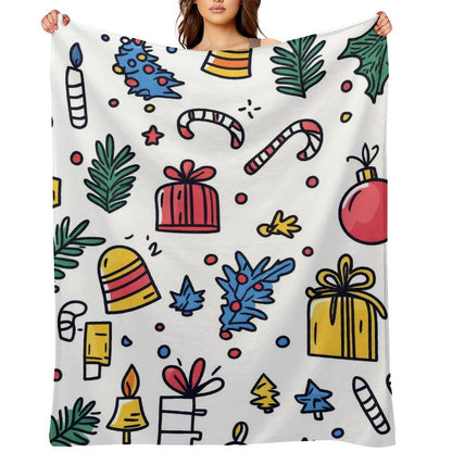 Christmas Gift Pattern Anti-Pilling Flannel Blanket – Cozy Warm Holiday Throw