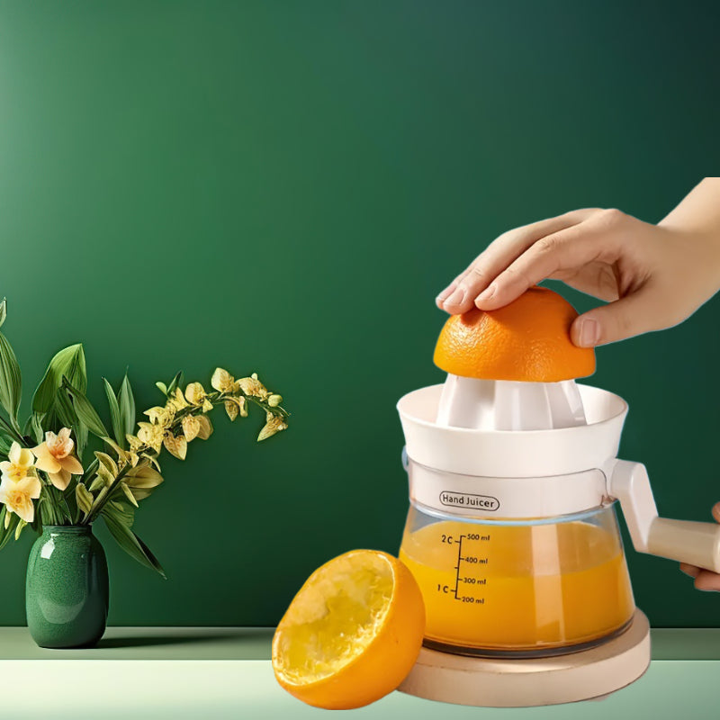 Multifunctional Manual Hand Juicer with Measuring Scale for Citrus Fruits Lemons Limes Orange Ideal for Home Office Travel Kitchen Tools