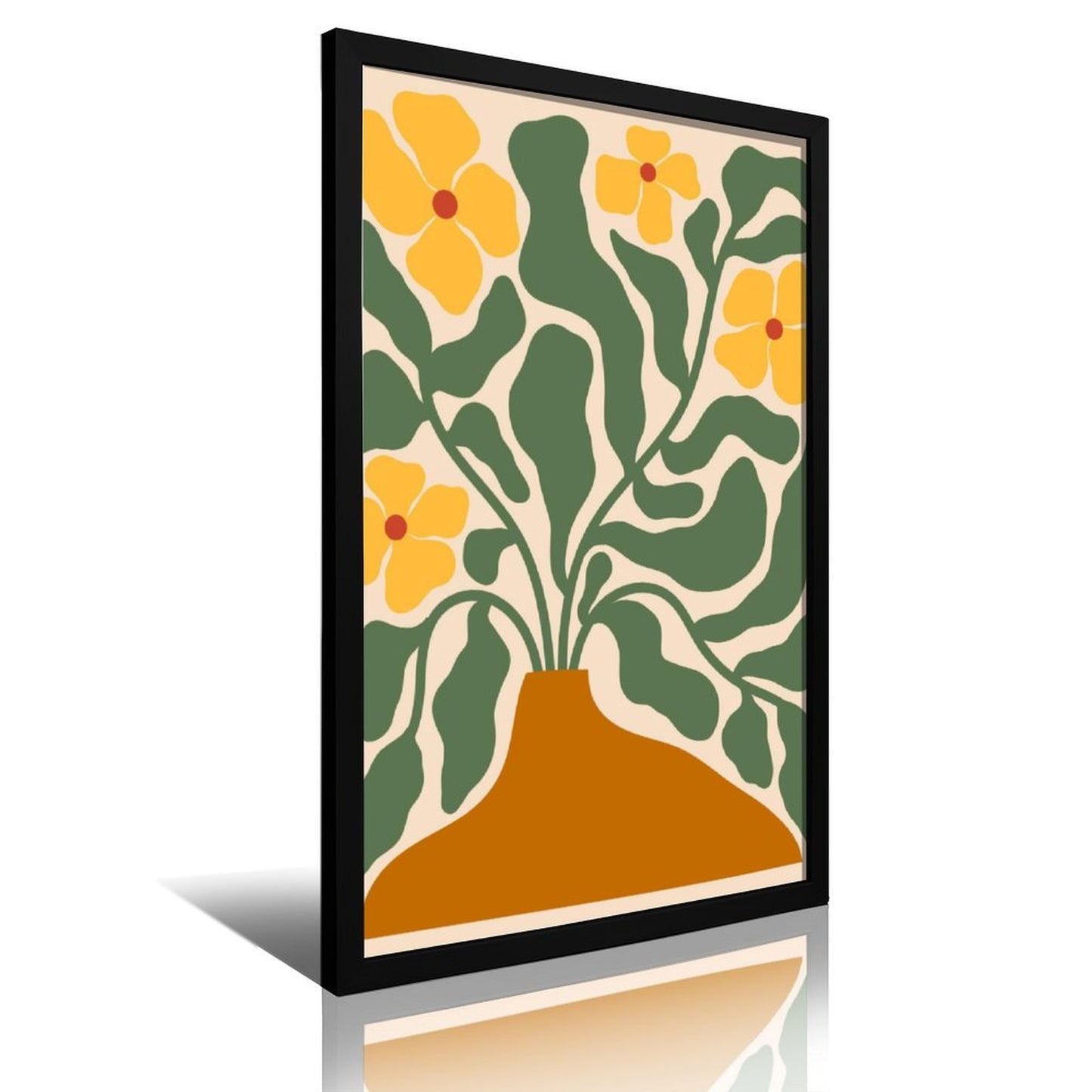 Abstract yellow flower canvas art mural 5
