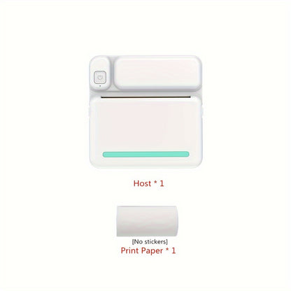 Mini Thermal Printer Inkless Wireless Smartphone Compatible USB Charging Monochrome Output for Photo Journal Notes Memo iOS Android