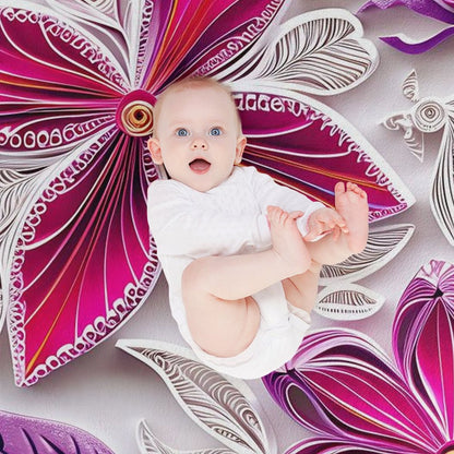 Soft Anti-Pilling Flannel Blanket with Pink and Purple Floral Design