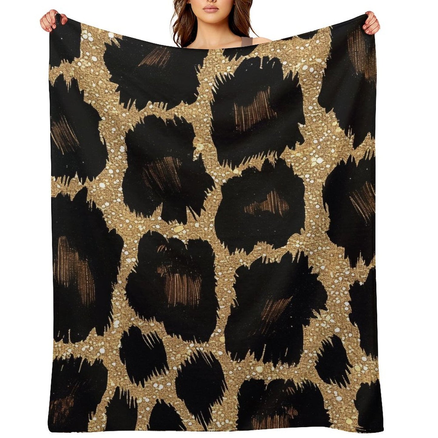 Soft Flannel Throw Blanket with Modern Ink Spots