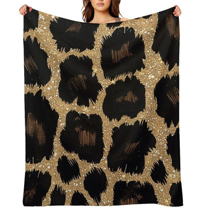 Soft Flannel Throw Blanket with Modern Ink Spots