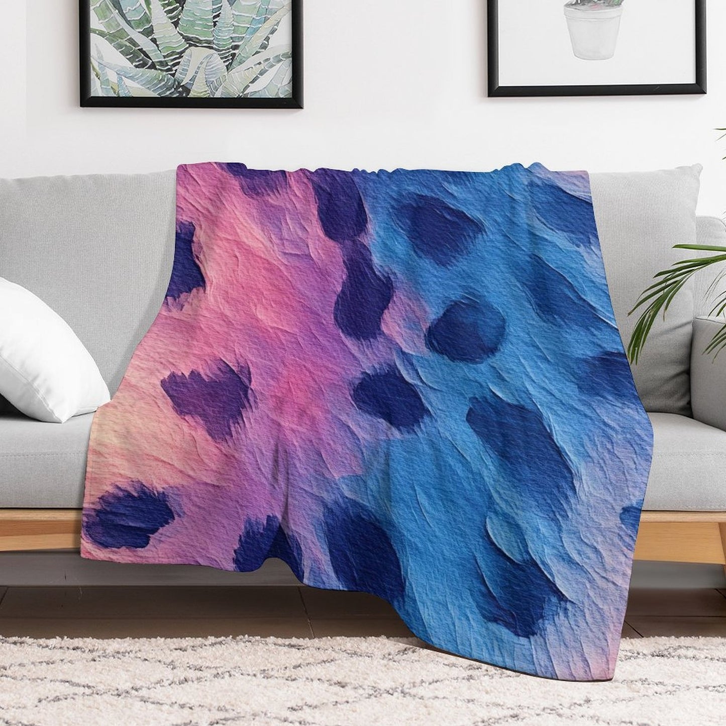Soft Flannel Throw Blanket Colorful Animal Print