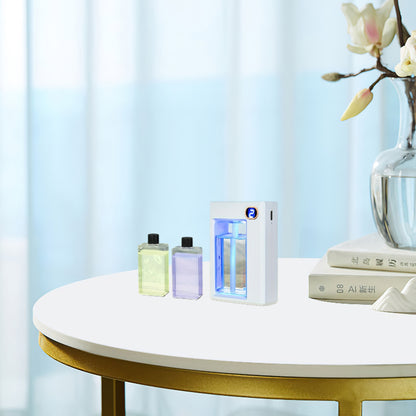 Automatic Fragrance Diffuser Smart Aroma Diffuser 8pcs Essential Oil USB Rechargeable Multifunctional Spray Machine Humidifier and Freshener Countertop Wall Mounted for Home