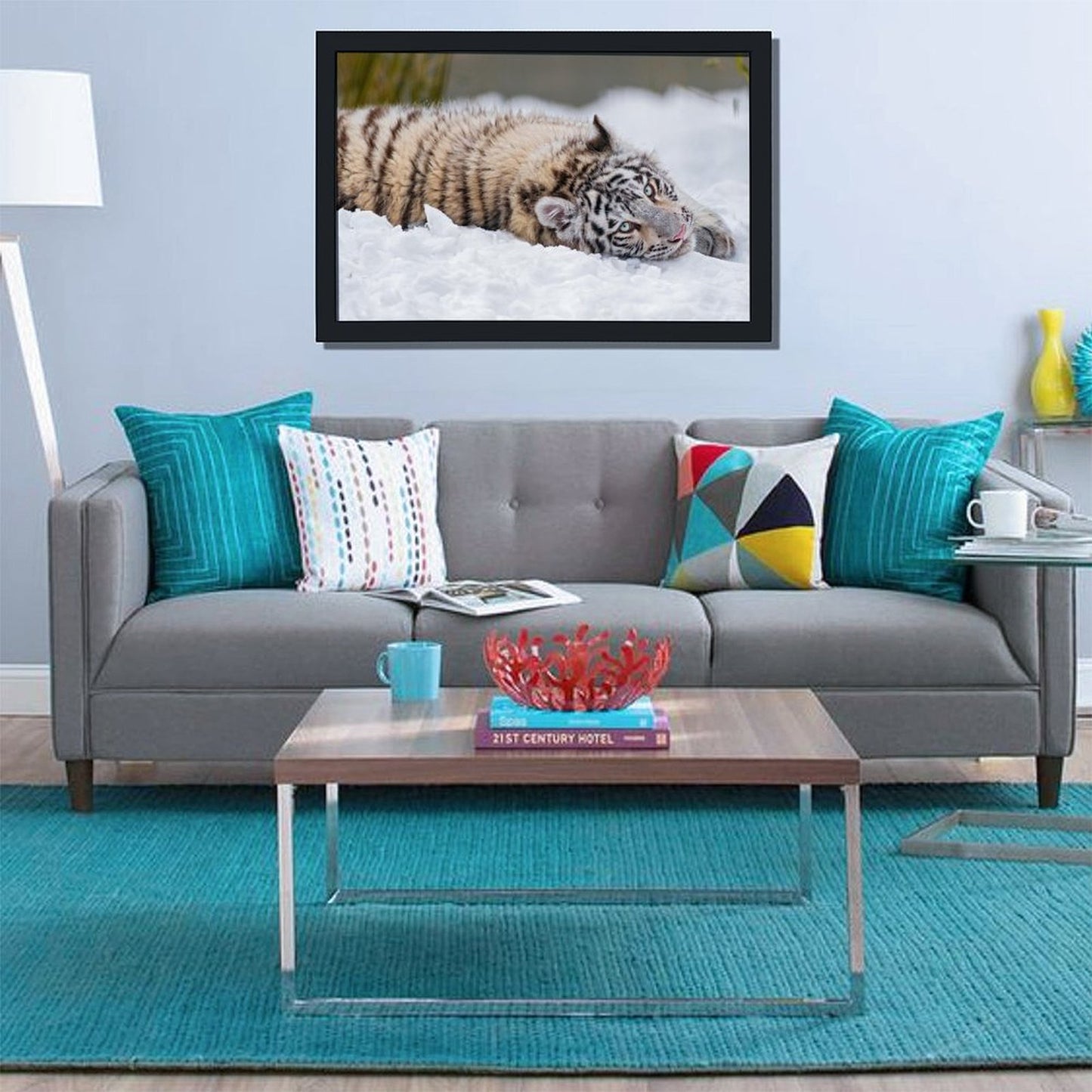 Snow Tiger Cub Canvas Wall Art