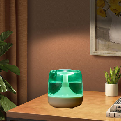 ABS Humidifier White Black USB-Powered 7-Color Night Light 24H Runtime 26dB Quiet 2 Mist Modes Auto Shut-Off Low Water Alarm Compact for Bedroom Office Ideal Gift