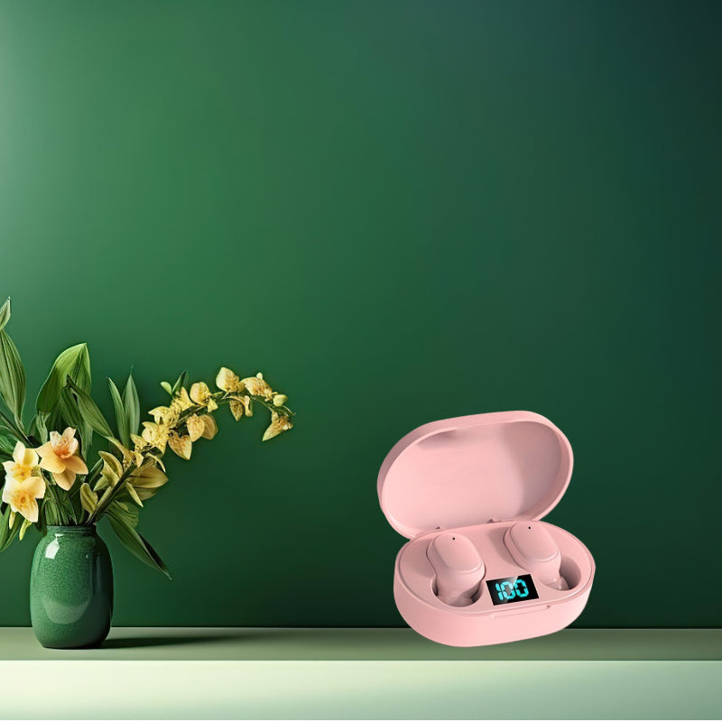 Sport Wireless Earbuds LED Battery Display Deep Bass Sound USB-C Rechargeable Secure Fit for Workout Running Cycling Travel Black White Blue