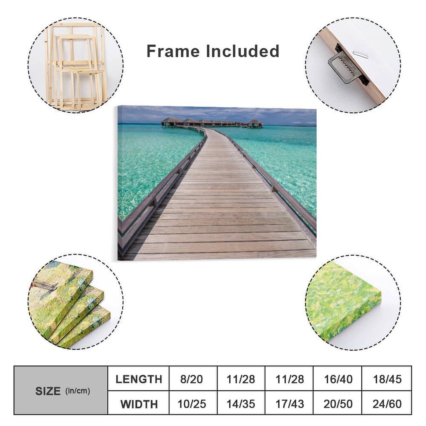 Complete Set Framed Canvas, Includes Hanging Hardware