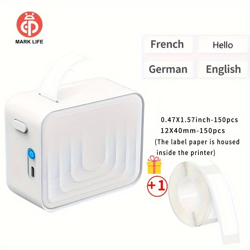 Mini Wireless Thermal Label Printer Inkless Sticker Maker with Multiple Templates Rechargeable Battery for Home Office Use