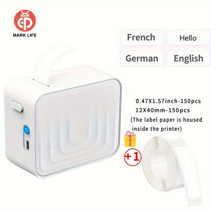 Mini Wireless Thermal Label Printer Inkless Sticker Maker with Multiple Templates Rechargeable Battery for Home Office Use