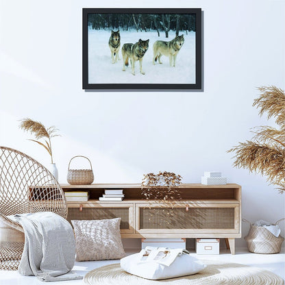 Nature Wolf Canvas Painting Howling Animal Wall Decor-06