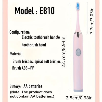 Electric Toothbrush with 3 Brush Heads Portable Travel Toothbrush Rechargeable Battery-Powered 36V or Below Includes Replacement Heads