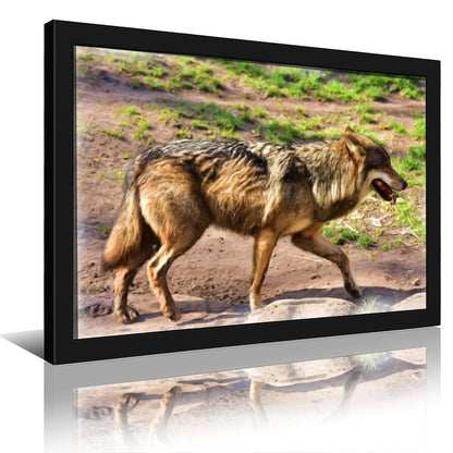 Wolf Pair Canvas Painting Forest Animal Wall Picture-59