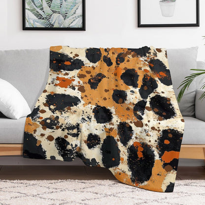 Anti-Pilling Flannel Blanket Abstract Leopard Print