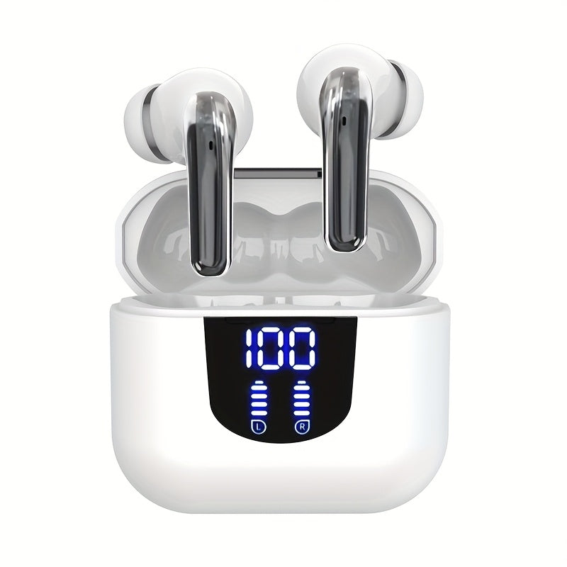 Wireless 5.3 Earbuds 13mm Speaker 30H Playtime Type-C Fast Charging Box Stereo In-Ear Headset for iPhone Android Gaming Business Sports Headphone Mic