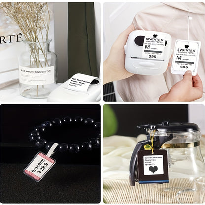 Wireless Portable Thermal Label Printer P50 Works with Android iOS Includes 40 30mm White Stickers for Home Business Retail Stores