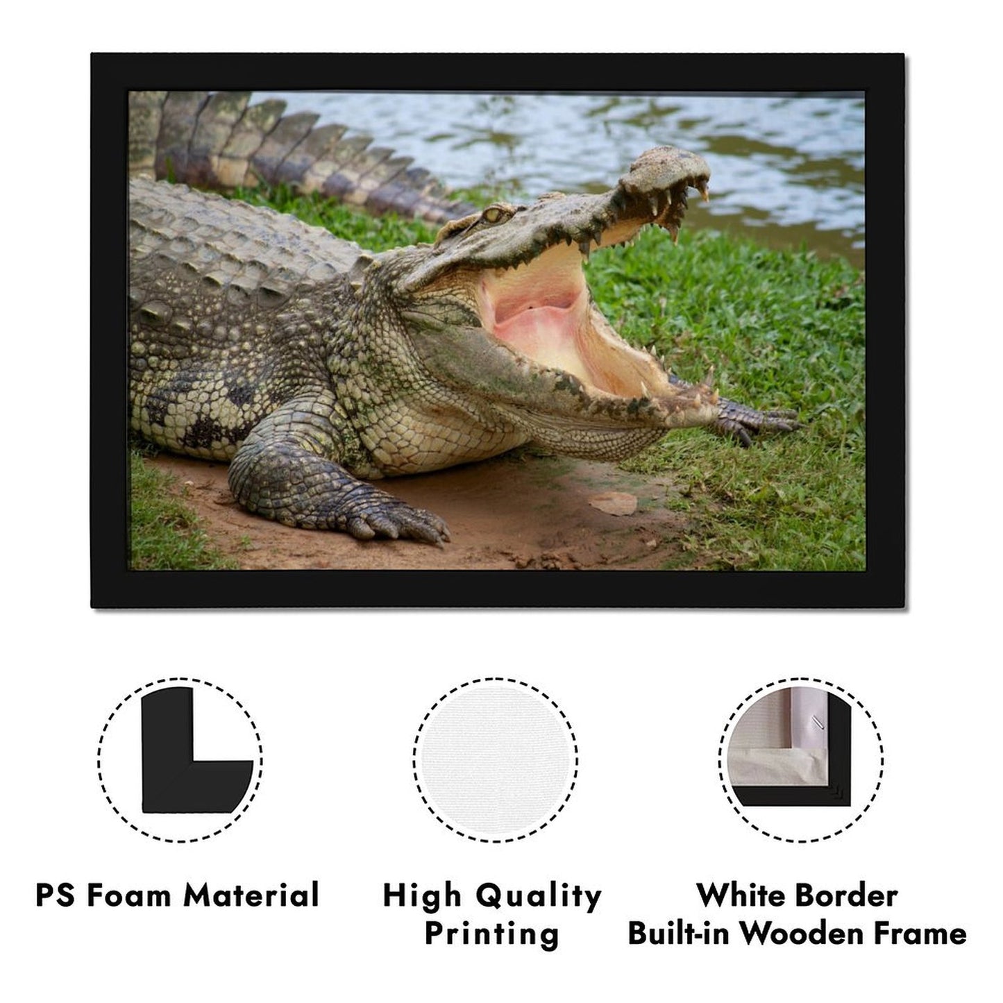 Modern Wildlife Art Crocodile Canvas Wall Decoration