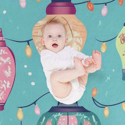 Soft Anti-Pilling Flannel Blanket with Cute Bell and Star Print