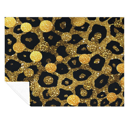 Modern Black and Gold Flannel Throw Home Decor