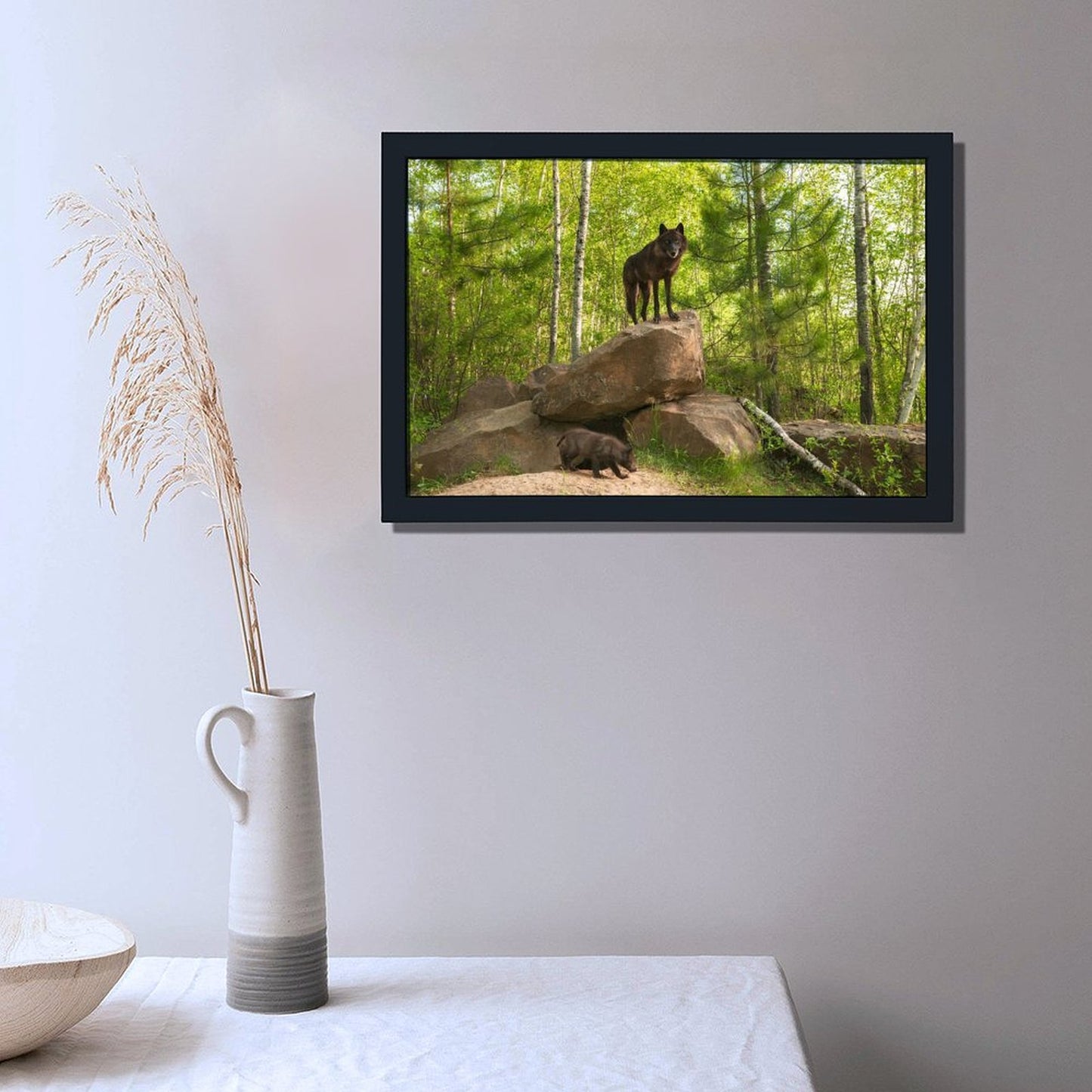 Forest Wolves Canvas Wall Art Wildlife Home Decoration-33