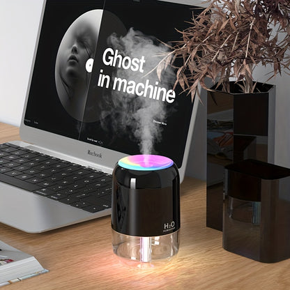Car Humidifier with Colorful Running Light Night Light Air Humidifier for Bedroom Desk