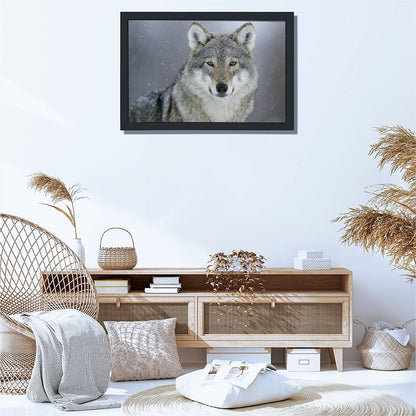 Wild Wolves Wall Art Black Frame Nature Home Decor-22