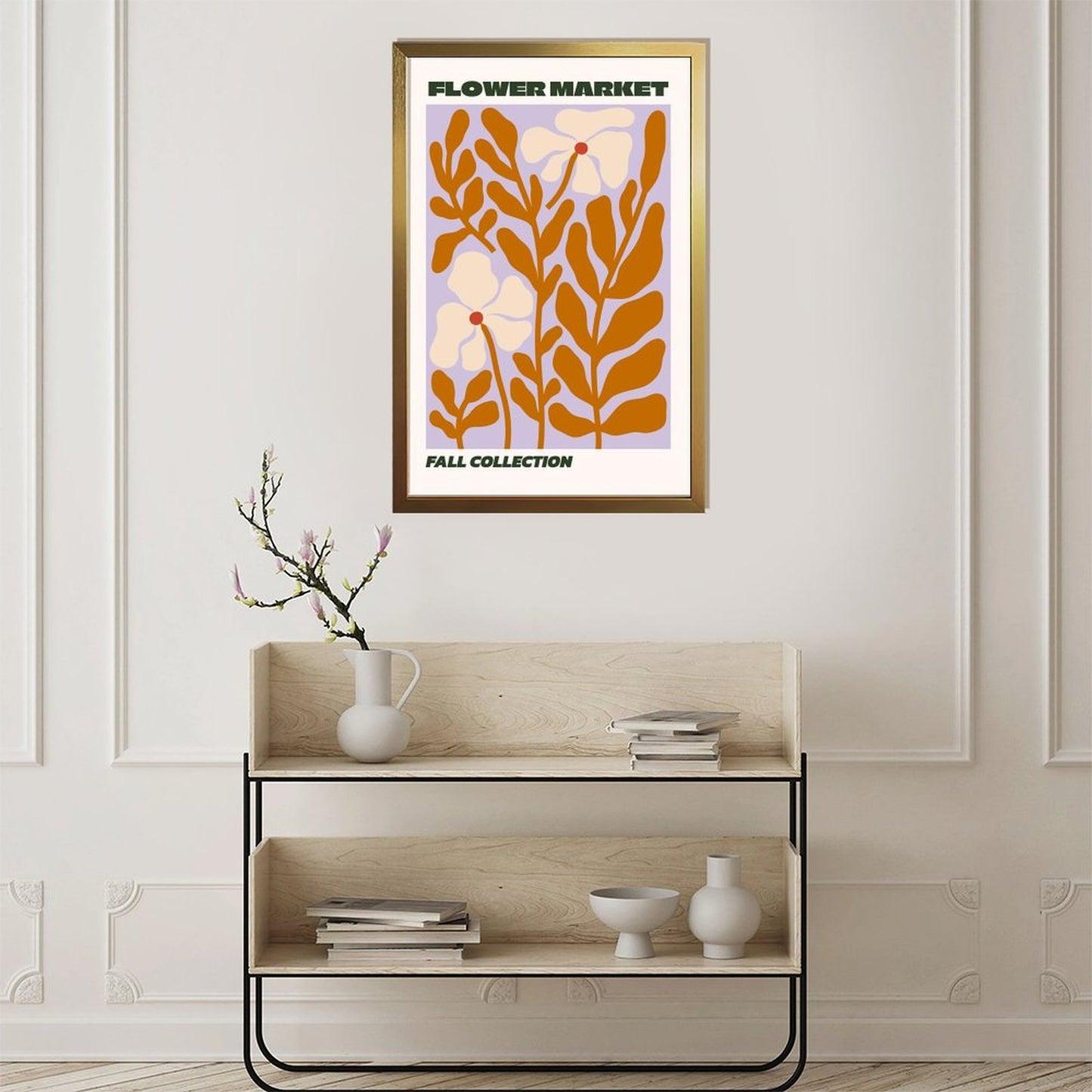 Flower Market Art Print, Retro Fall Botanical Wall Decor-2