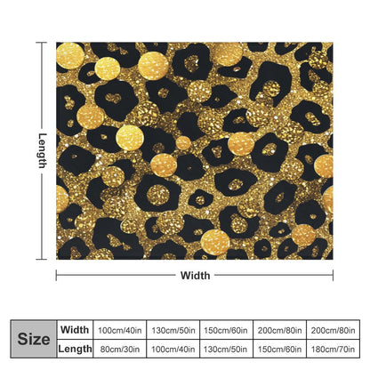 Modern Black and Gold Flannel Throw Home Decor