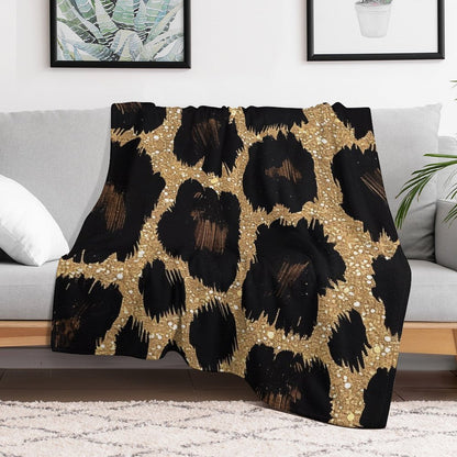 Soft Flannel Throw Blanket with Modern Ink Spots