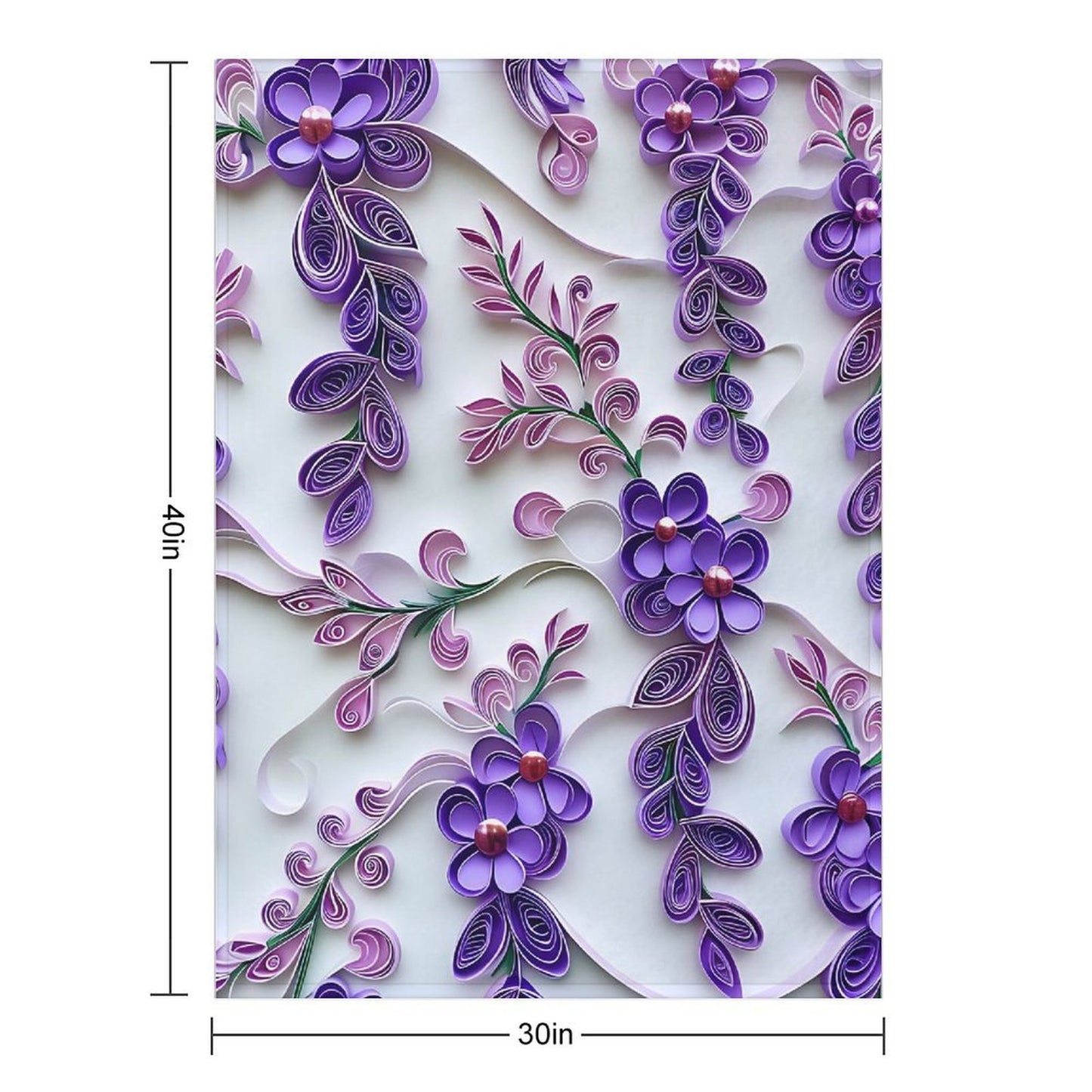 Soft Anti-Pilling Flannel Blanket with Purple Floral Pattern Design