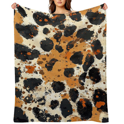 Anti-Pilling Flannel Blanket Abstract Leopard Print