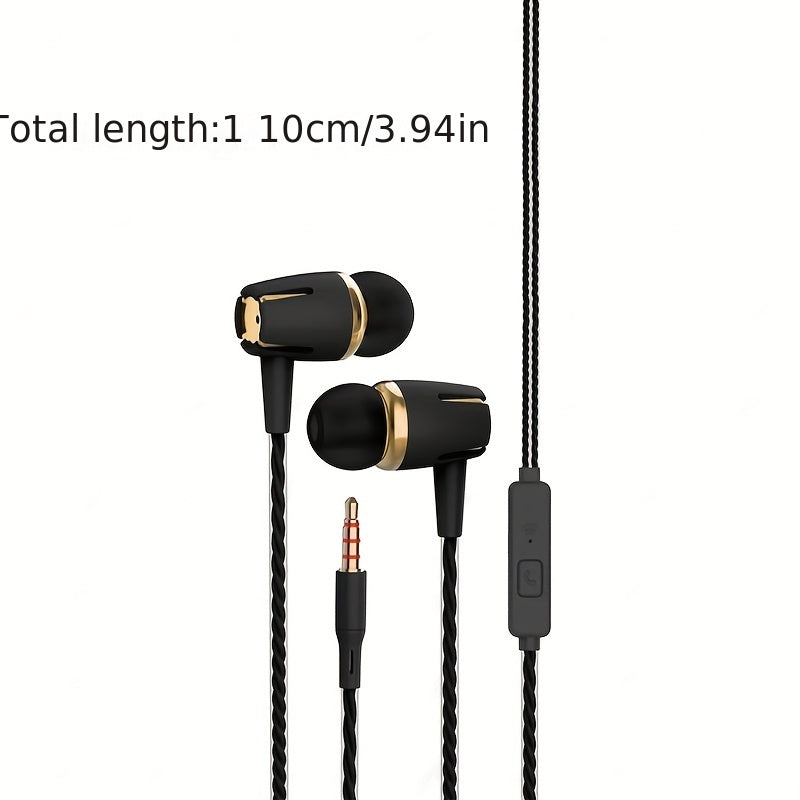 Bass Wired Headphones with Microphone Noise Reduction Stereo Sound In Ear Mixed Color Compatible with 3.5mm Devices