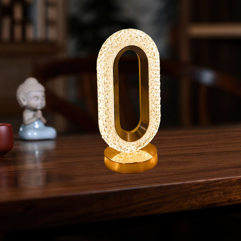Elegant Oval Crystal USB Table Lamp for Bedroom Living Room Office Night Light Decorative Creative Lighting