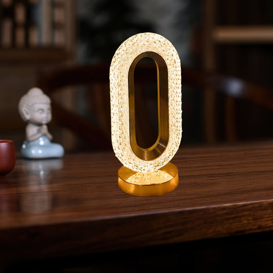 Elegant Oval Crystal USB Table Lamp for Bedroom Living Room Office Night Light Decorative Creative Lighting
